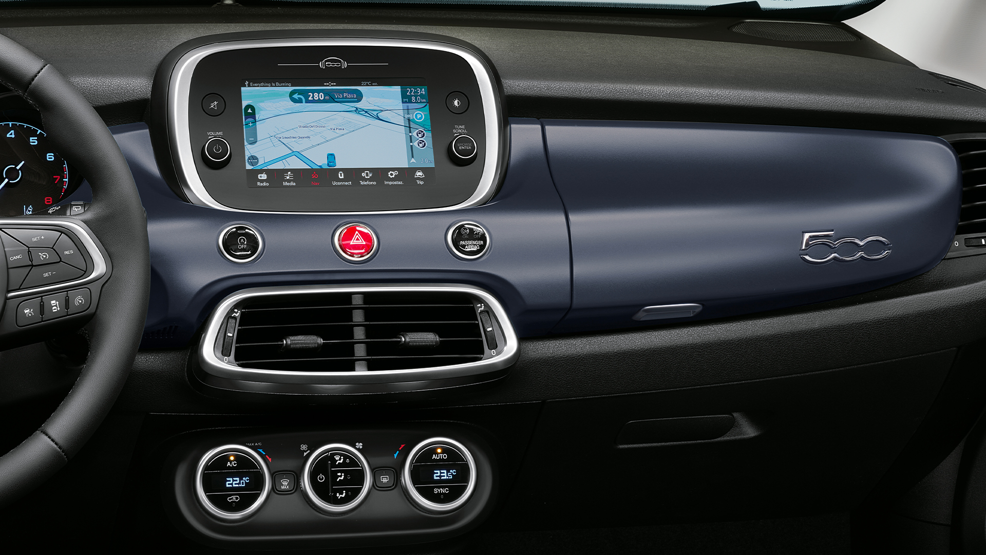 BLUE TECHNO DASHBOARD FASCIA